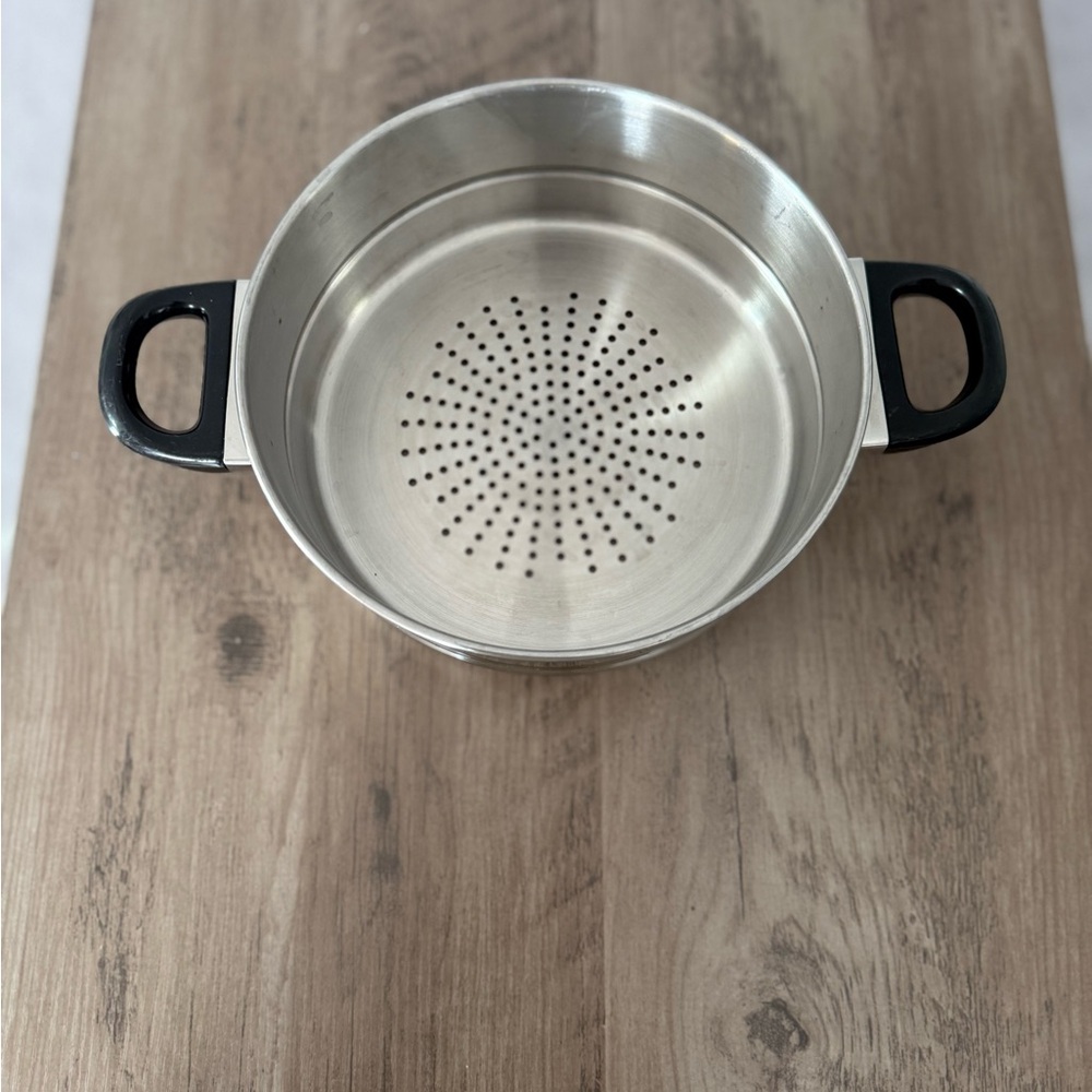 Premium Stainless Steel Strainer with Black Handles
